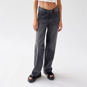 BDG Dipped V Wide Leg Jeans Size 32 in Black